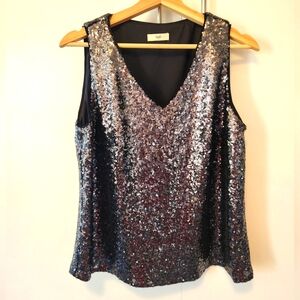 Silver sequin top size 10